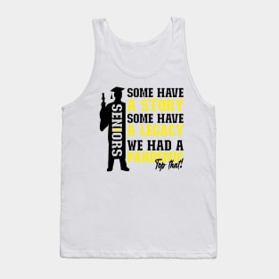 Pandemic Graduation | Black And Yellow  Text Boys Funny Graduation Tank Top